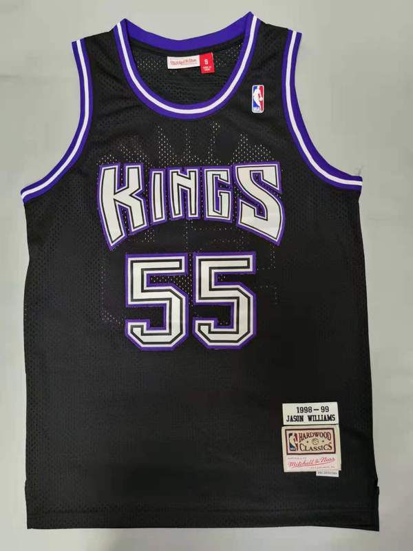 Men Sacramento Kings #55 Williams Black Throwback Gourmet mesh NBA Jersey->san antonio spurs->NBA Jersey